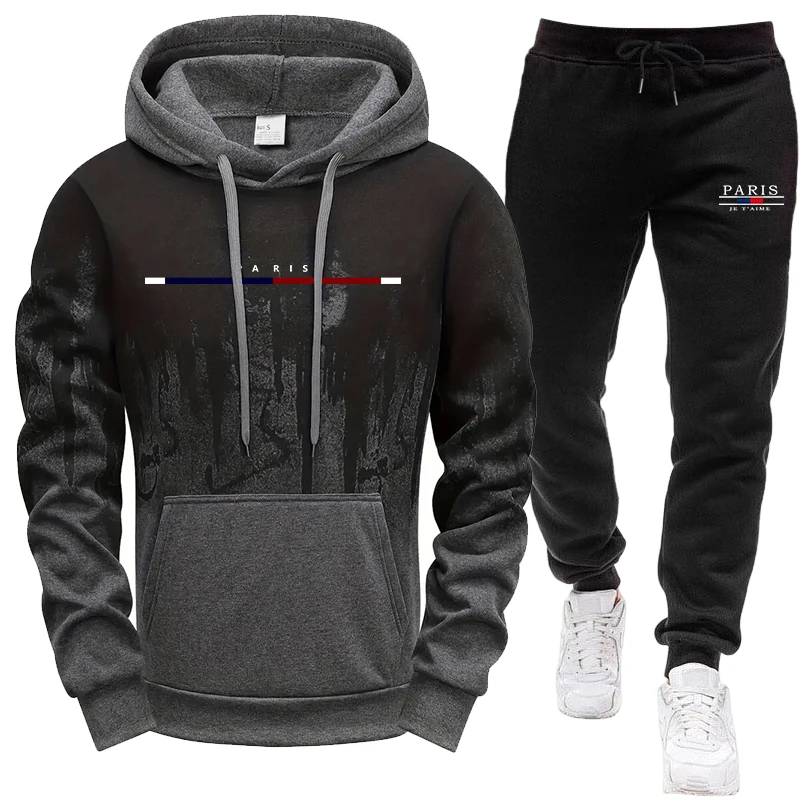 Joggers Pants - Herren-Set/Hoodie/Hose Herbst Winter Kapuzenpullover und Jogginghose