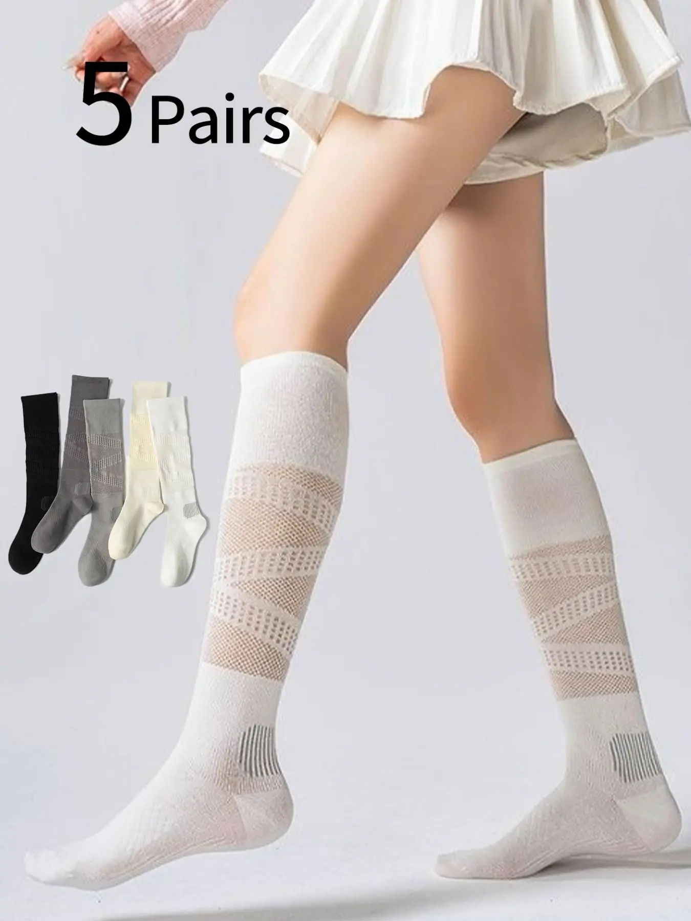 Sports Socks - 5 Paar Damen-Sportsocken, Athletiksocken, Workout-Socken, professionelle