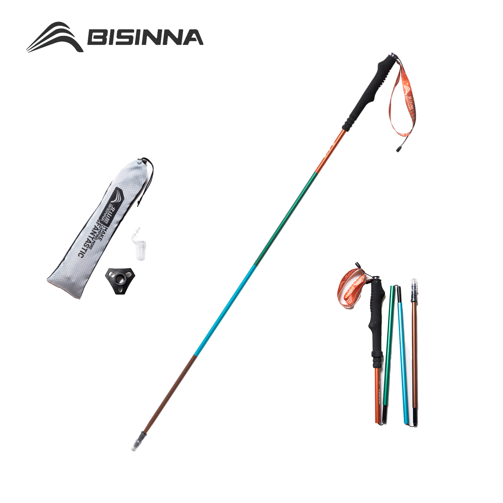 Trekking Pole Carbon - BISINNA 2 Stück Trekkingstöcke, ultraleichte Wanderstöcke