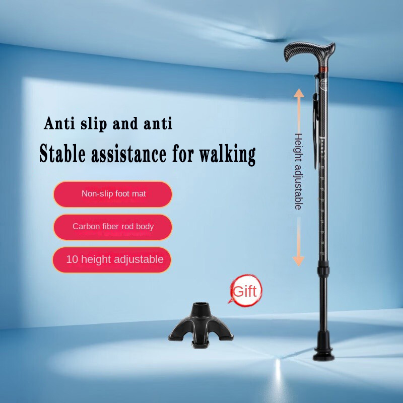 Trekking Pole Carbon - Ultraleichter Teleskop-Gehstock aus Kohlefaser, Wanderstock, Gehhilfe
