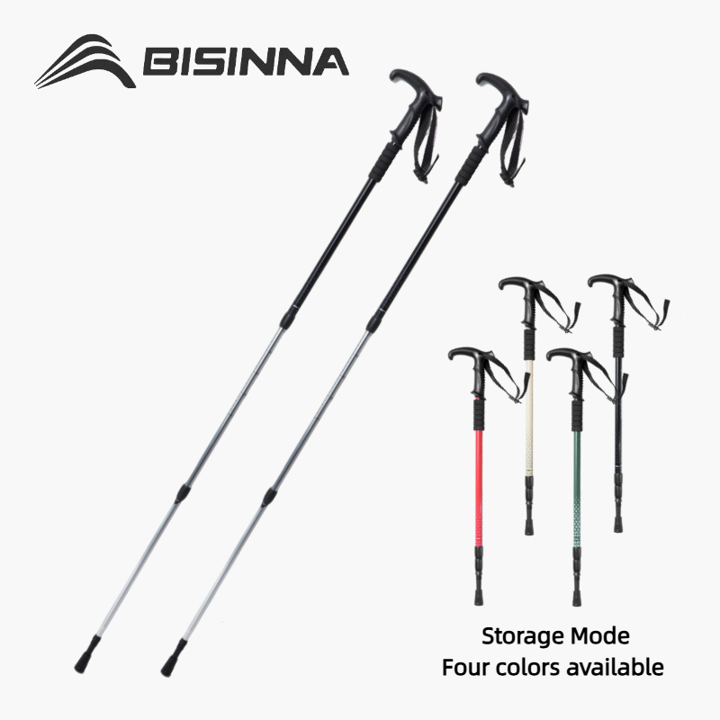 Trekking Pole Carbon - BISINNA 2 Stück Wanderstöcke mit T-Griff,