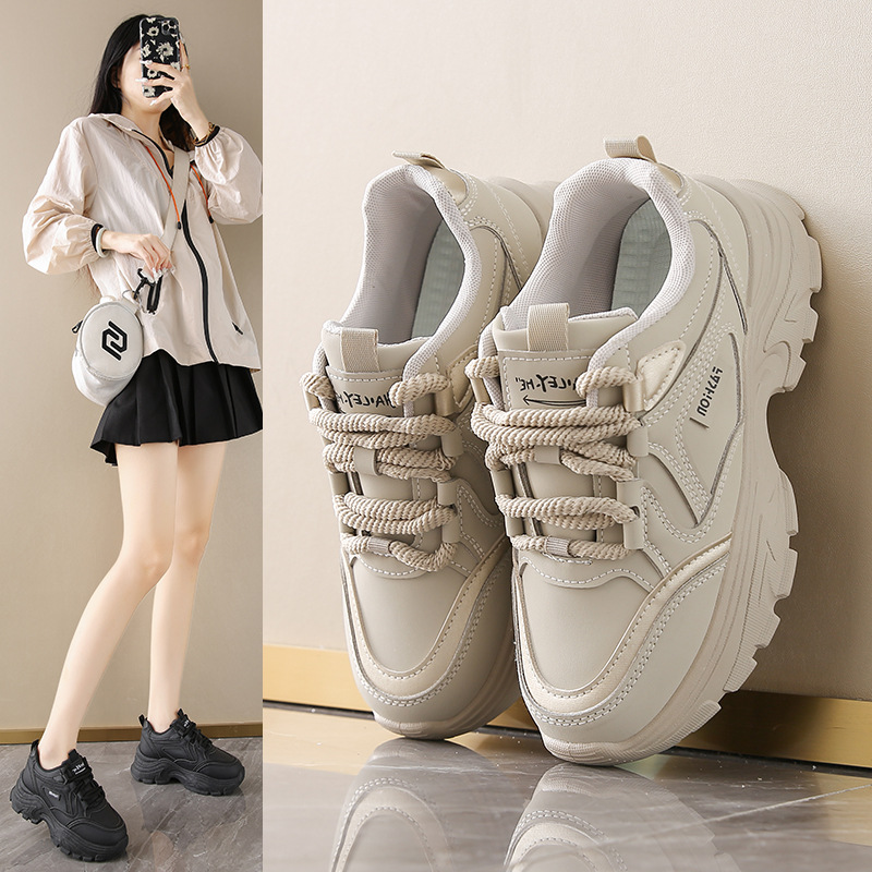 Damen-Leder-Low-Top-Papa-Schuh – Running Shoes Women Bewertung und Preis